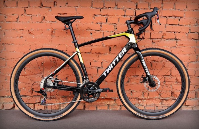 Велосипед карбоновий 28" Twitter Gravel Carbon RS-22S Black-Yellow