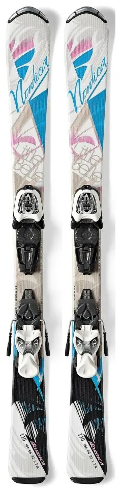 Лижі гірські комплект для підлітків K2 LITTLE BELLE FASTRAK+M 4.5 FASTRAK 110см White/light blu/pink (0A4150+0C3138 E1 001) (110 см light blue, pink, white)