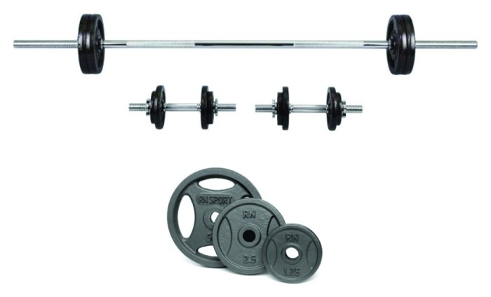 Набірні гантелі по 16 кг Штанга 50 кг RN-Sport, укр, укр