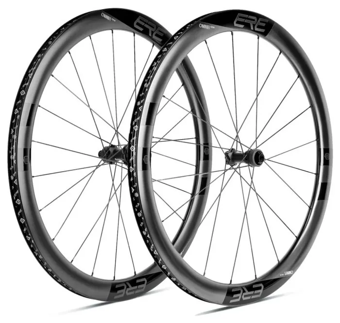 Колесо пров. + задн. 28" ERE OMNIA II CLR45 CARBON, Road, 100x12/142x12, CL, HG11, tubeless, чорний сатин