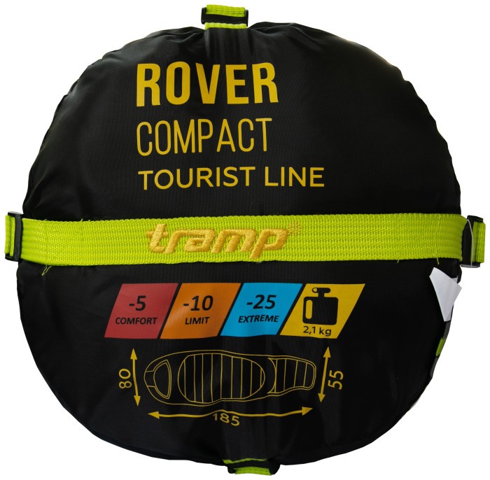 Спальний мішок Tramp Rover Compact кокон лівий olive/grey 185/80-55 UTRS-052С