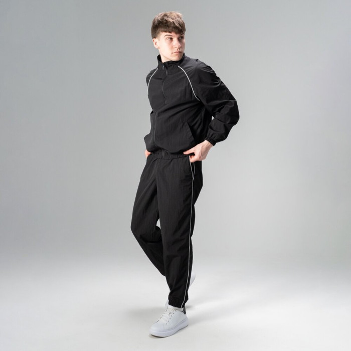 Легкий спортивный костюм Slavni мужской черный, Демисезонный костюм Slavni Porto черный