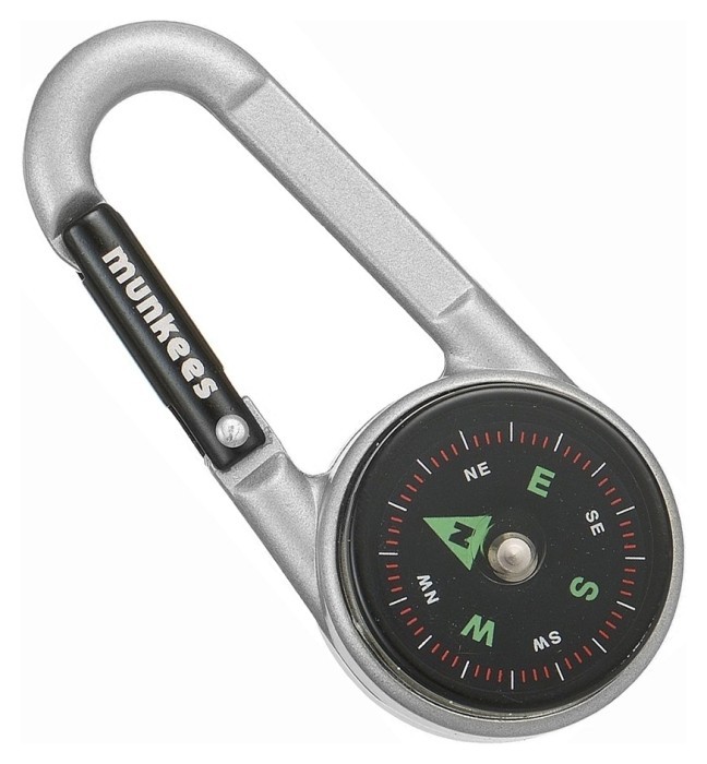 Munkees 3135 карабін Compass with Thermometer silver, укр, укр