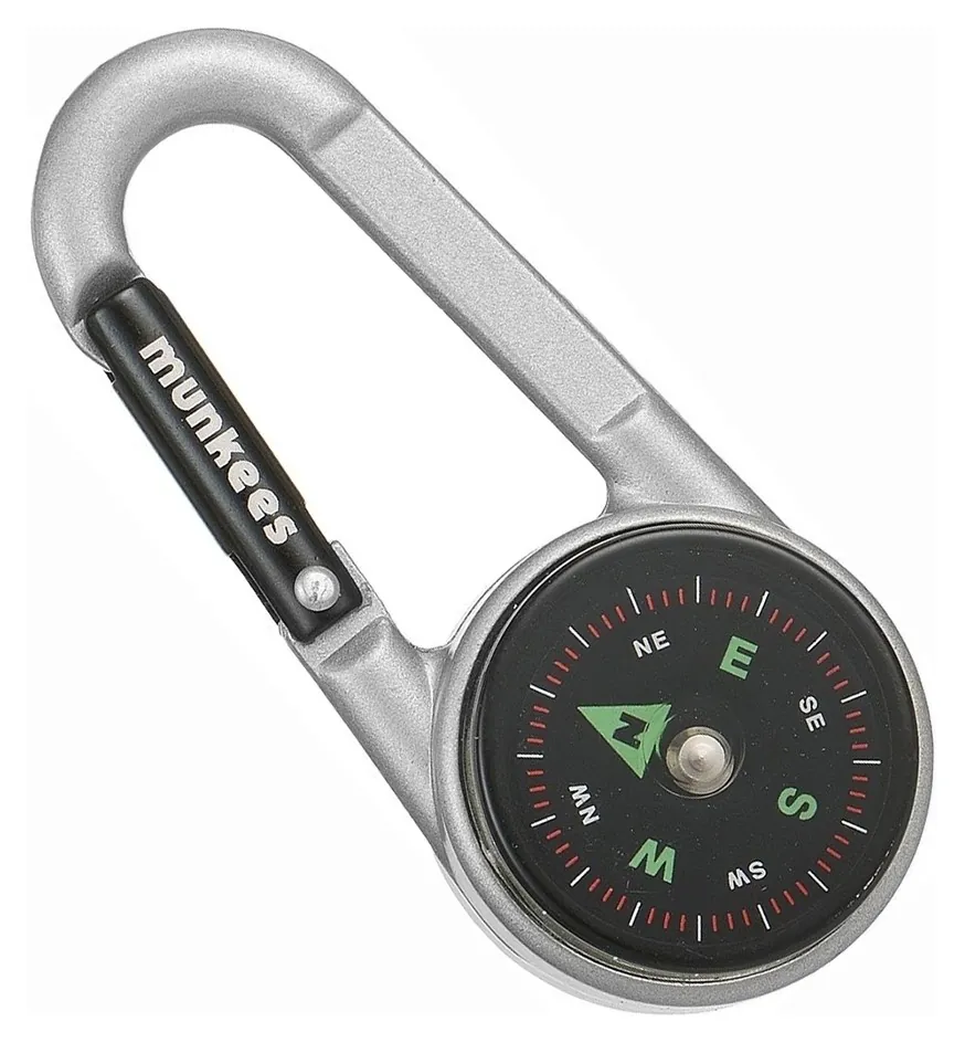 Munkees 3135 карабін Compass with Thermometer silver (3135-SV)