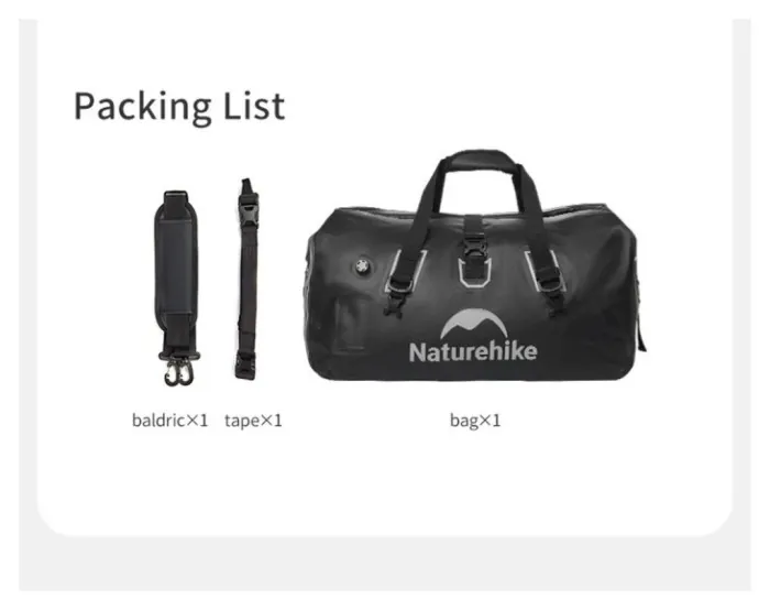 Водонепроницаемая дорожная сумка Naturehike CNK2450XB015, 90 л, черная