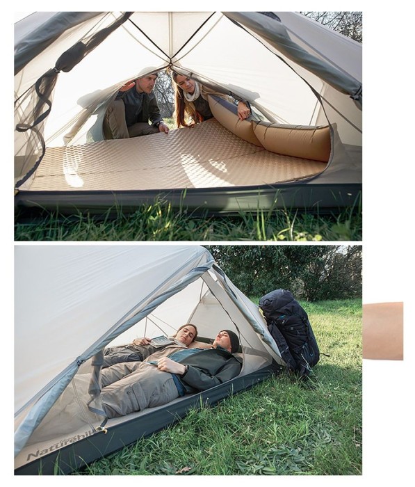 Коврик самонадувающийся с подушкой Naturehike NH15Q002-D, 25мм, бежевый