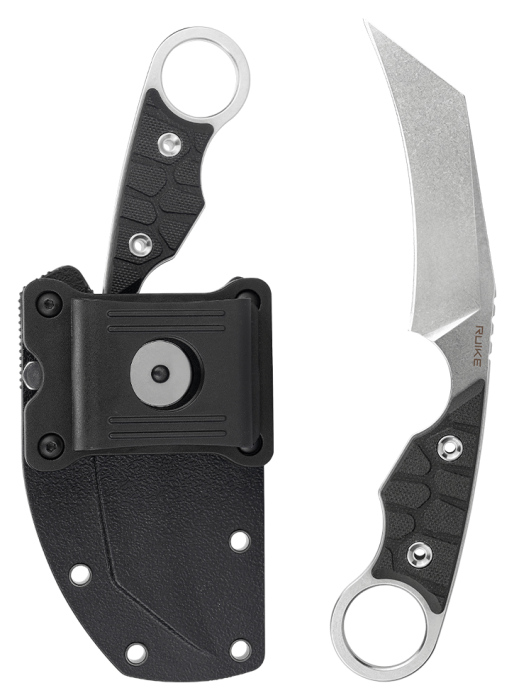 Ніж фіксований туристичний Ruike FS68, (8.6 см) 14C28N / G10 чорний, укр, укр