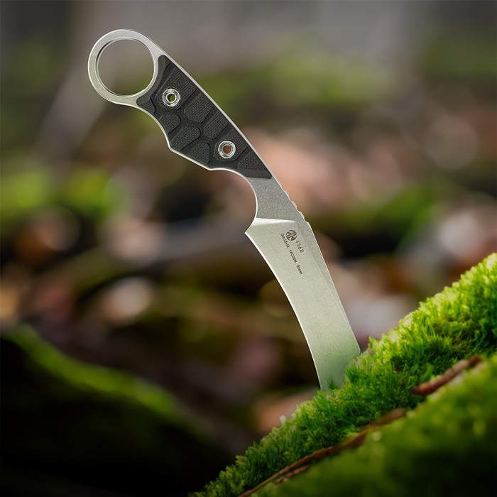 Ніж фіксований туристичний Ruike FS68, (8.6 см) 14C28N / G10 чорний, укр, укр