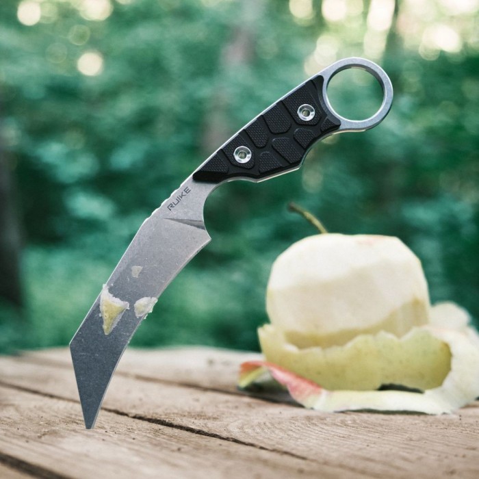 Ніж фіксований туристичний Ruike FS68, (8.6 см) 14C28N / G10 чорний, укр, укр