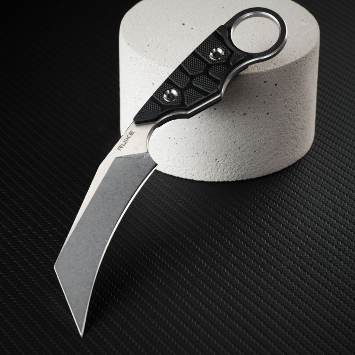 Ніж фіксований туристичний Ruike FS68, (8.6 см) 14C28N / G10 чорний, укр, укр