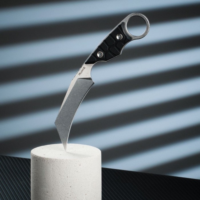 Ніж фіксований туристичний Ruike FS68, (8.6 см) 14C28N / G10 чорний, укр, укр