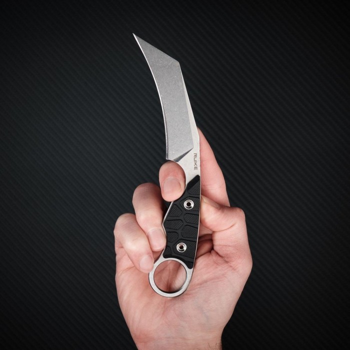 Ніж фіксований туристичний Ruike FS68, (8.6 см) 14C28N / G10 чорний, укр, укр