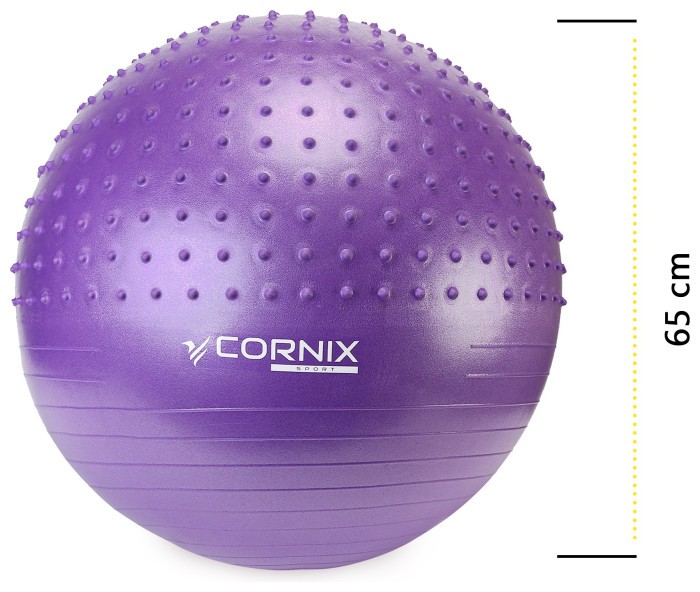 Мяч для фитнеса (фитбол) Cornix 65 см полумассажный Anti-Burst XR-0476 Violet