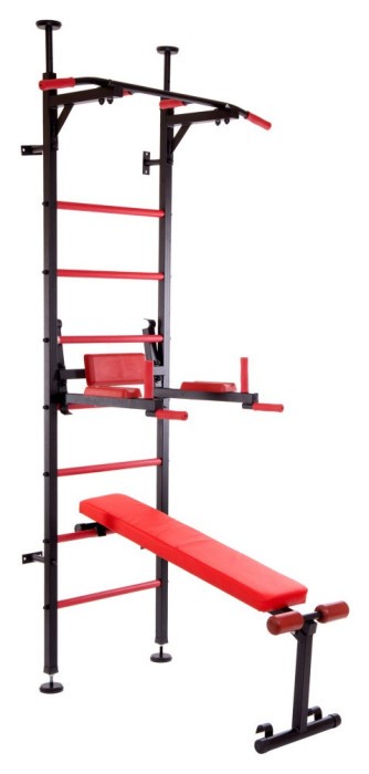 Шведська стінка-стійка з підставкою під штангу Торнадо, сталь, чорний, укр, укр