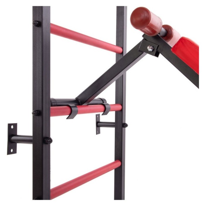 Шведська стінка-стійка з підставкою під штангу Торнадо, сталь, чорний