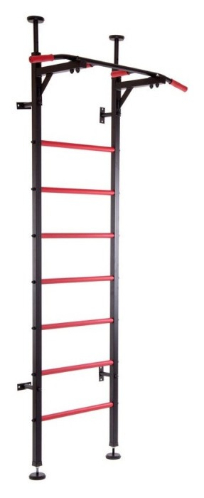 Шведська стінка-стійка з підставкою під штангу Торнадо, сталь, чорний