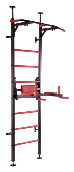 Шведська стінка-стійка з підставкою під штангу Торнадо, сталь, чорний