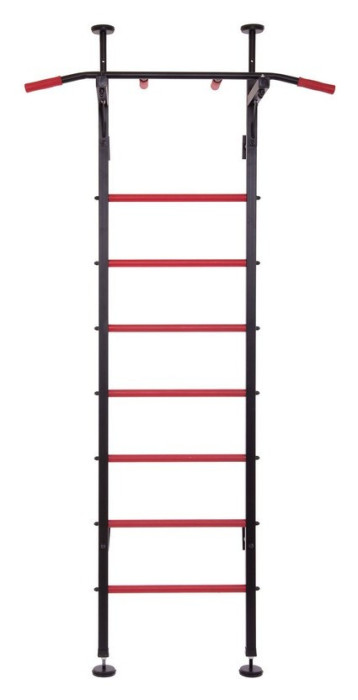 Шведська стінка-стійка з підставкою під штангу Торнадо, сталь, чорний, укр, укр