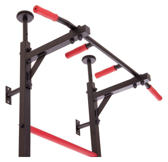 Шведська стінка-стійка з підставкою під штангу Торнадо, сталь, чорний, укр, укр