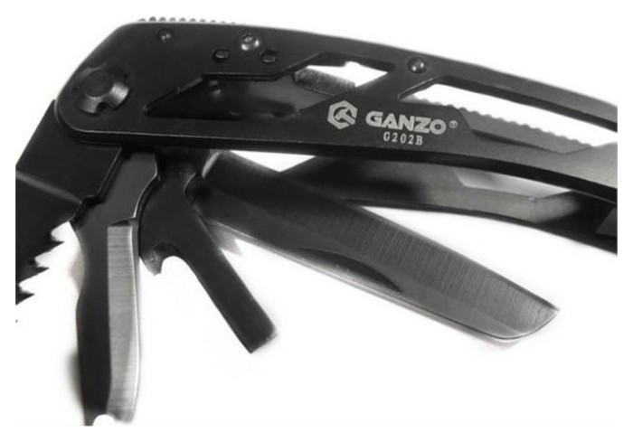 Мультитул Ganzo G202B с чехлом Molle и битами, 24 функции