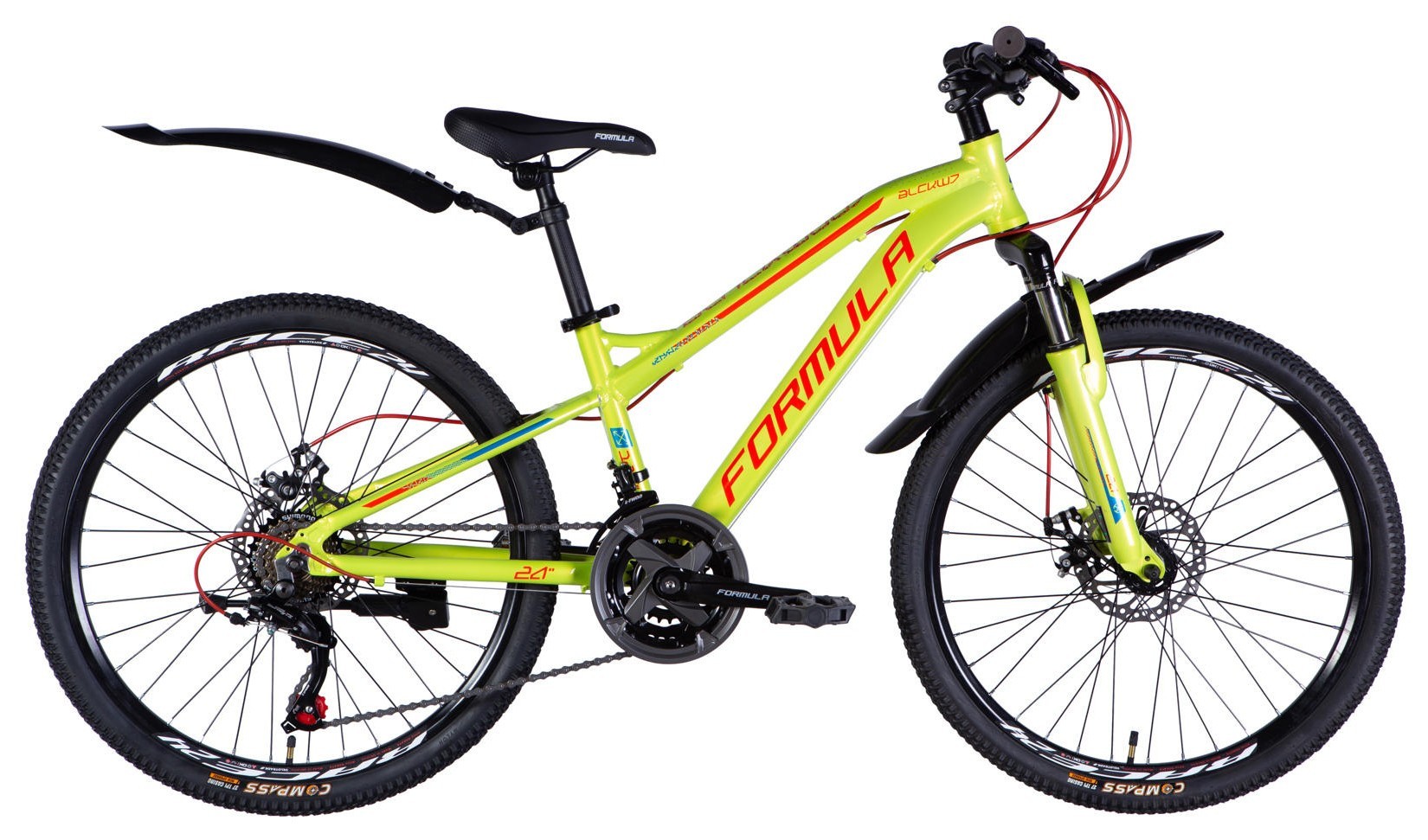 Велосипед AL 24" Formula BLACKWOOD 1.0 DD FR рама-12,5" зелено-червоний 2025