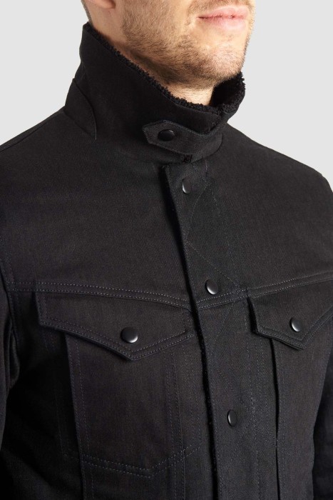 Мотокуртка PandoMoto HUSKY Black Sherpa Trucker Jacket