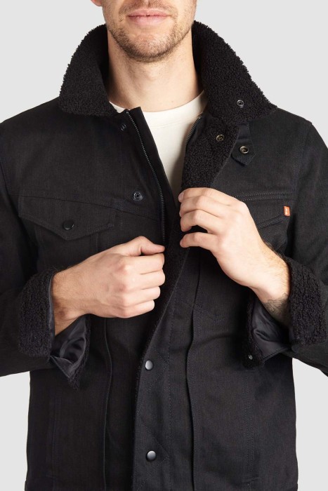 Мотокуртка PandoMoto HUSKY Black Sherpa Trucker Jacket