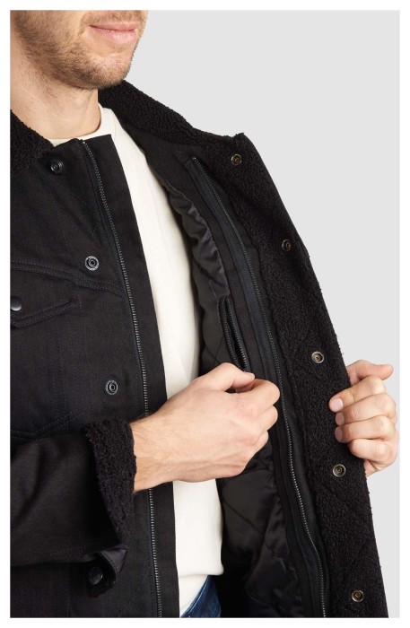 Мотокуртка PandoMoto HUSKY Black Sherpa Trucker Jacket