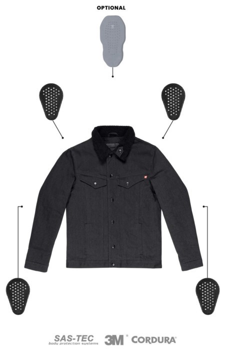 Мотокуртка PandoMoto HUSKY Black Sherpa Trucker Jacket
