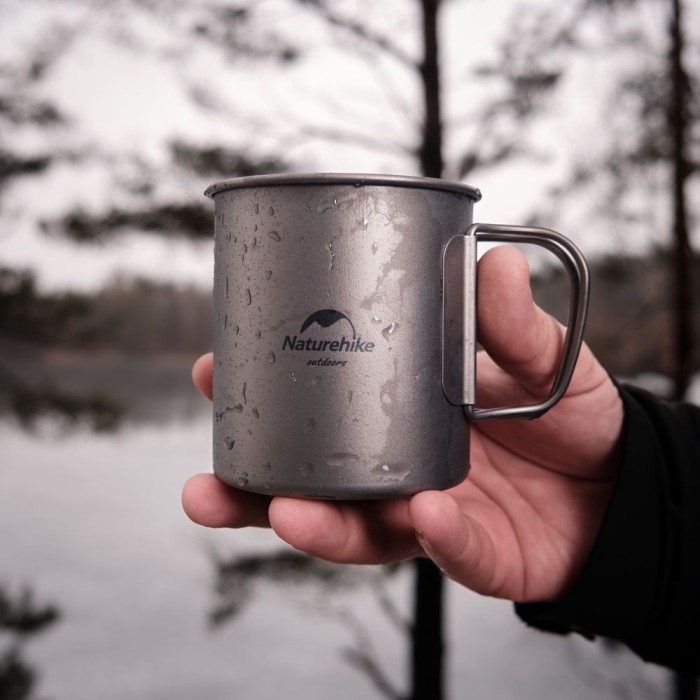 Кружка титанова з ручкою 450 мл Naturehike NH20CJ005, укр, укр