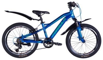 Велосипед AL 20" Formula BLACKWOOD Vbr FR рама-11" синий с зеленым 2026