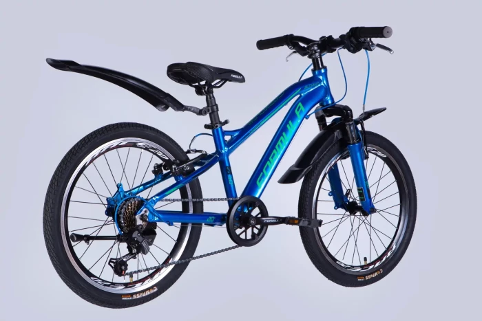 Велосипед AL 20" Formula BLACKWOOD Vbr FR рама-11" синій з зеленим 2026