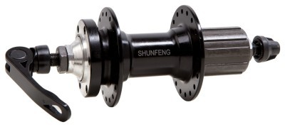 Втулка задняя AL 32H под диск SHUNFENG SF-A217R черн. с эксцентрич. пром. подшип. под кассету 8-9-10