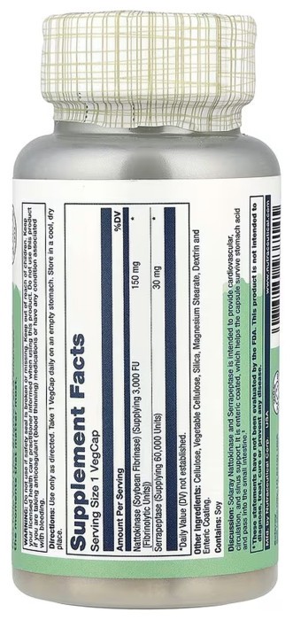Nattokinase & Serrapeptase - 30 vcaps