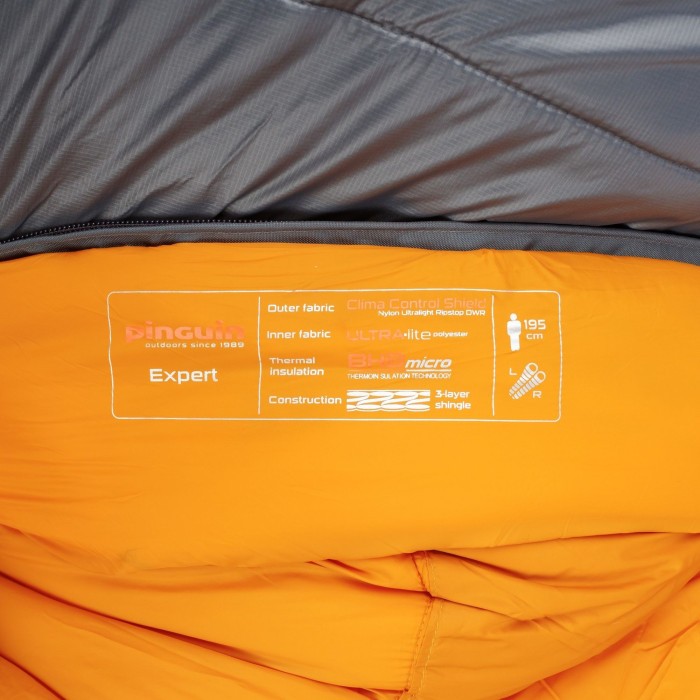 Спальный мешок Pinguin Expert (-8°С/-16°С), 195 см - Right Zip, Grey (PNG 233483) 2020