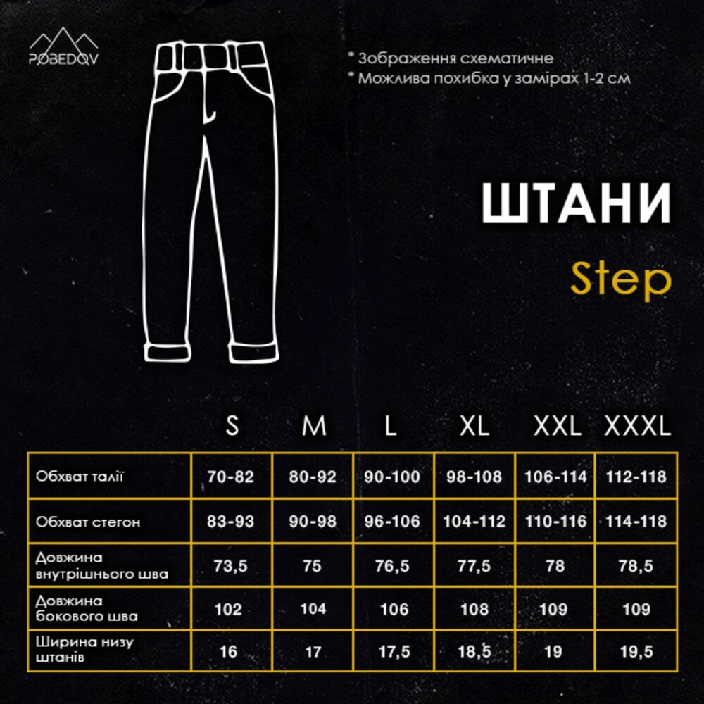 Чоловічі штани карго демісезонні темно-сірі котонові Pobedov Step