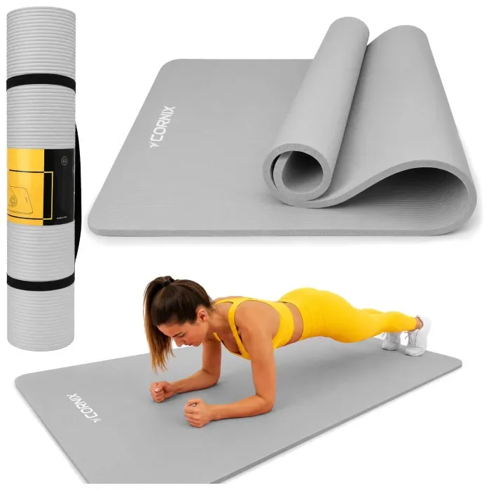 Коврик спортивный Cornix NBR XL 190 x 100 x 1.5 cм для йоги и фитнеса XR-0499 Grey