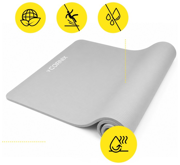 Коврик спортивный Cornix NBR XL 190 x 100 x 1.5 cм для йоги и фитнеса XR-0499 Grey