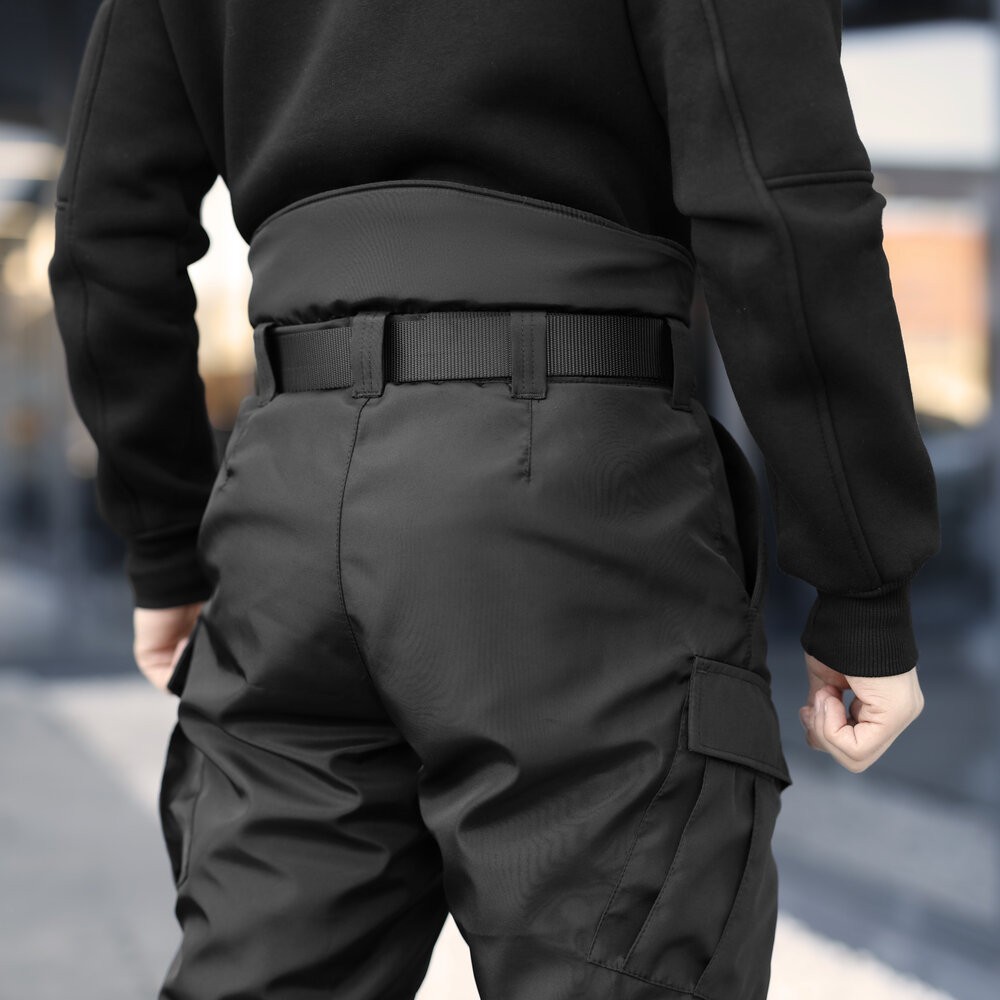 Чоловічі ватні зимові штани Pobedov Fight. Чорні зимові чоловічі брюки, укр, укр