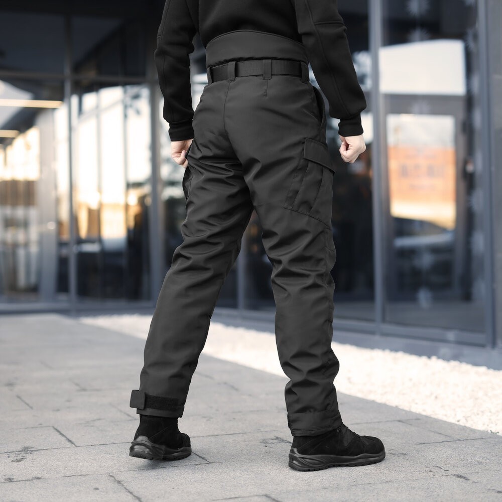 Чоловічі ватні зимові штани Pobedov Fight. Чорні зимові чоловічі брюки, укр, укр
