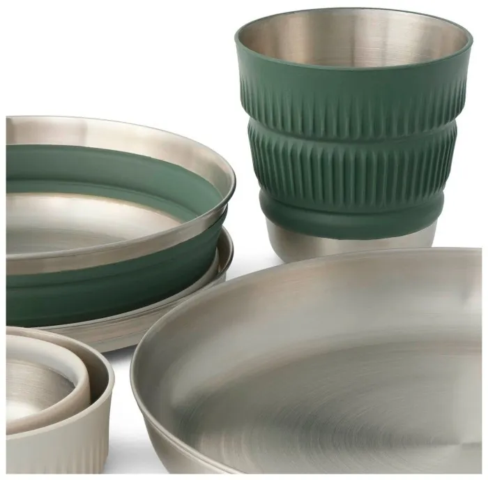 Набір посуду Sea to Summit Detour Stainless Steel Collapsible Dinnerware Set, на 2 персони