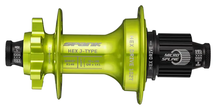 Втулка задня SPANK HEX J-TYPE Boost R148 HG 32H, Green