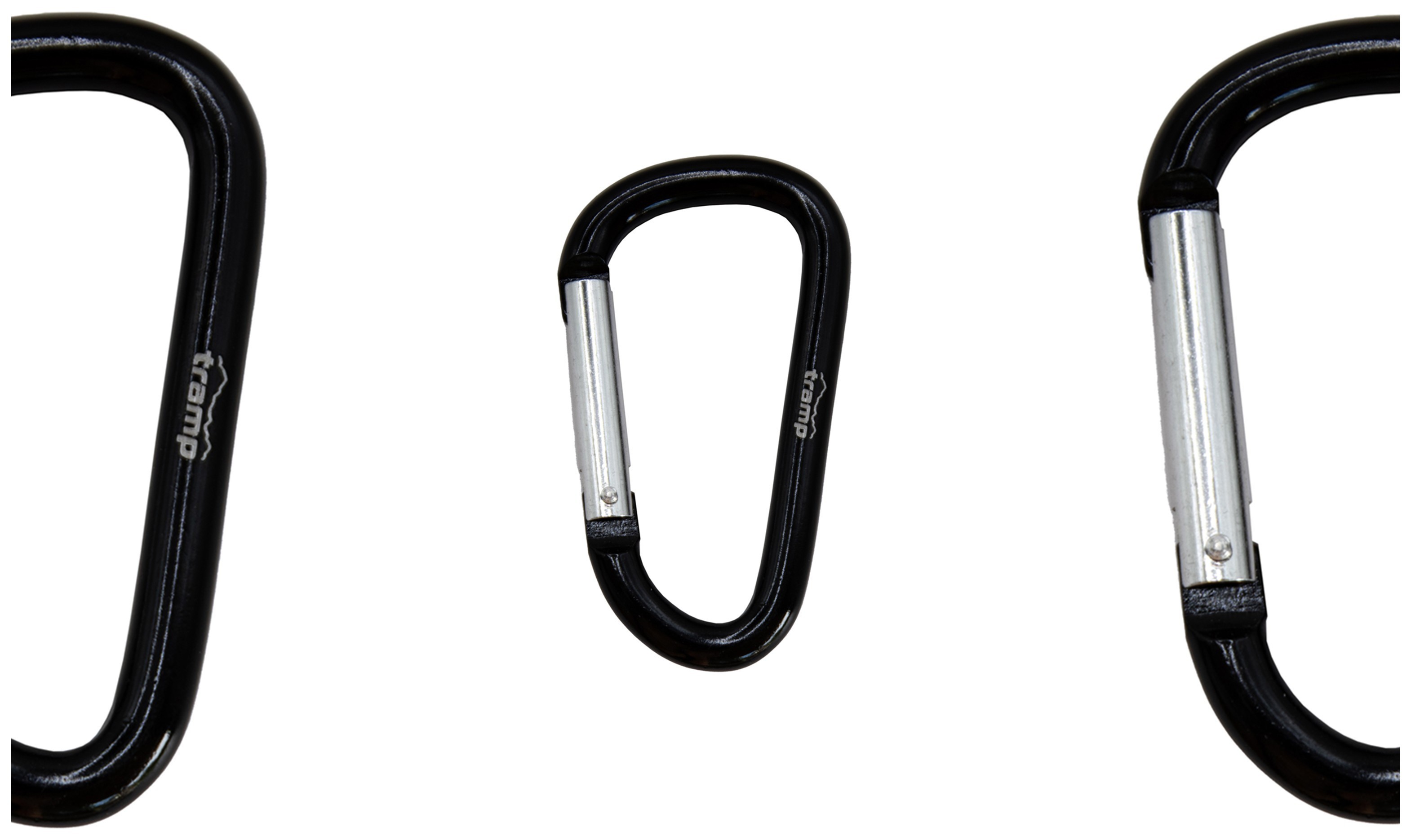 Набір карабінів алюмінієвих сувенірних Трамп 10 шт 7 см без муфти black UTRA-301