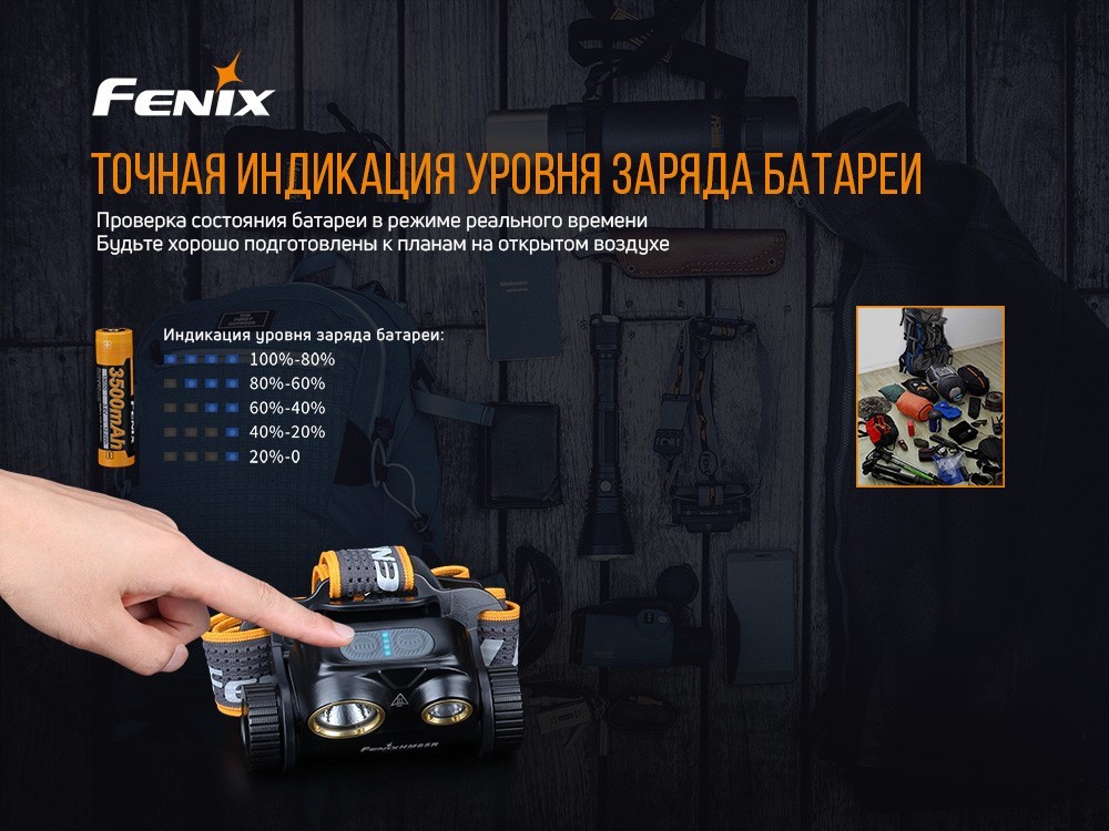 Ліхтар налобний Fenix HM65R, укр, укр