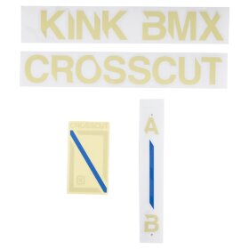 Набор наклеек на раму KINK BMX Crosscut Decal Kit кремово-голубые