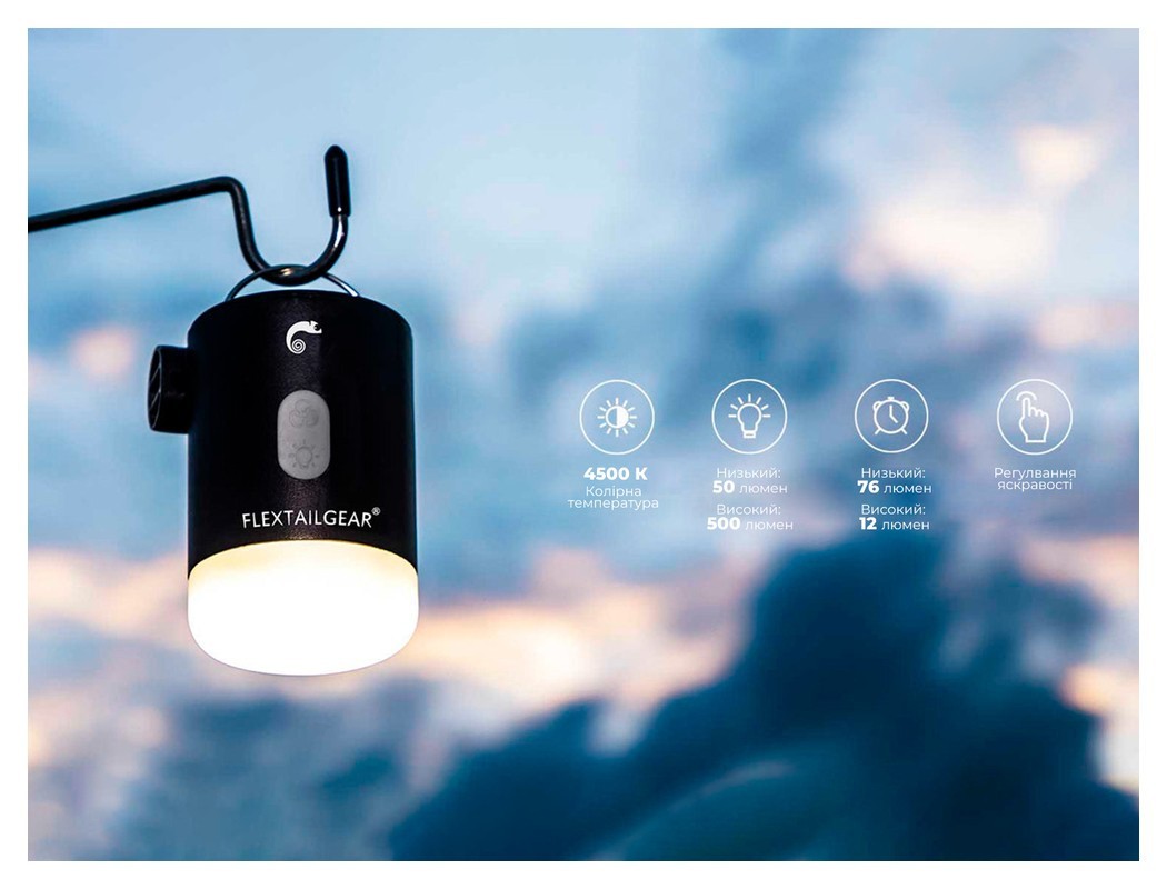 Насос-ліхтар-powerbank кемпінговий Flextail Max Pump 2 Pro, помаранчевий, укр, укр