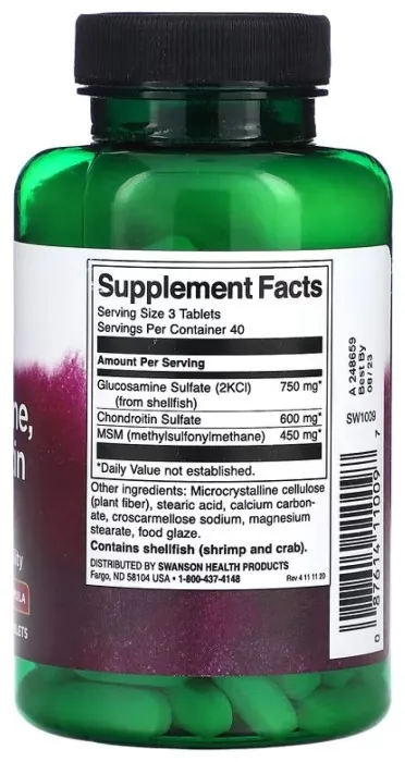 Glucosamine, Chondroitin & Msm Highest Strength3-in-1 Formula - 120 tabs