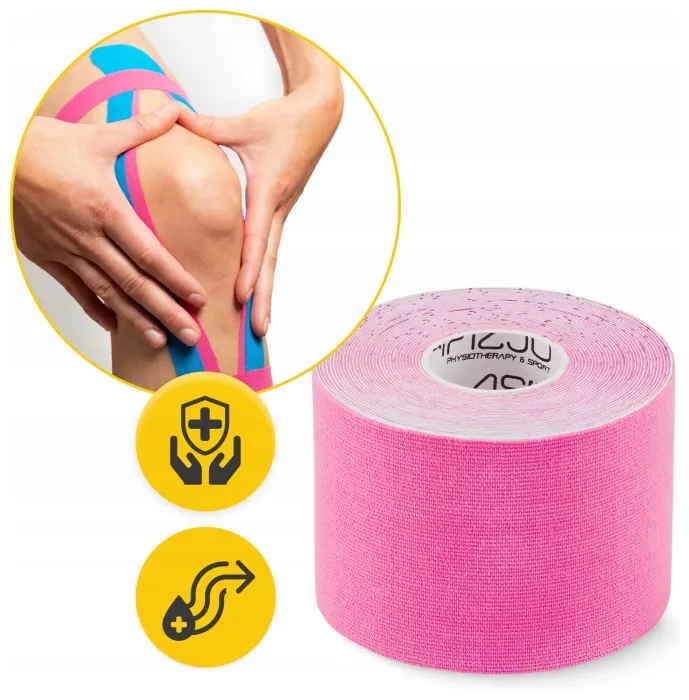 Лента кинезиологическая (кинезио тейп) 4FIZJO 5 см x 5 м Pink (P-5907739316004)