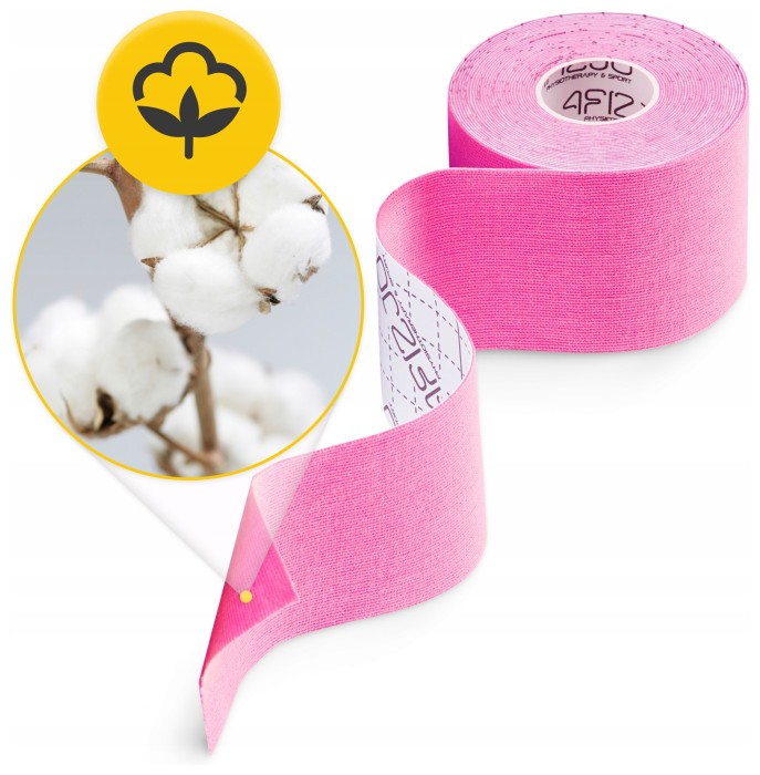 Лента кинезиологическая (кинезио тейп) 4FIZJO 5 см x 5 м Pink (P-5907739316004)
