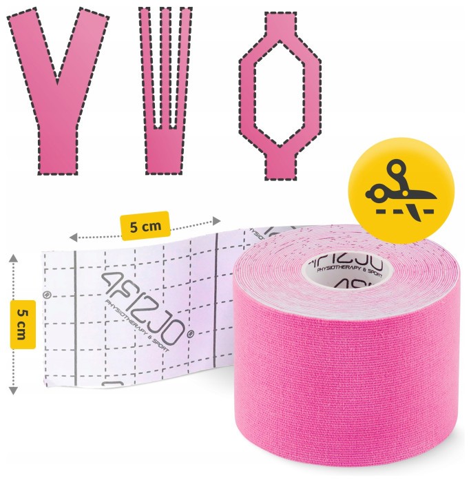 Лента кинезиологическая (кинезио тейп) 4FIZJO 5 см x 5 м Pink (P-5907739316004)